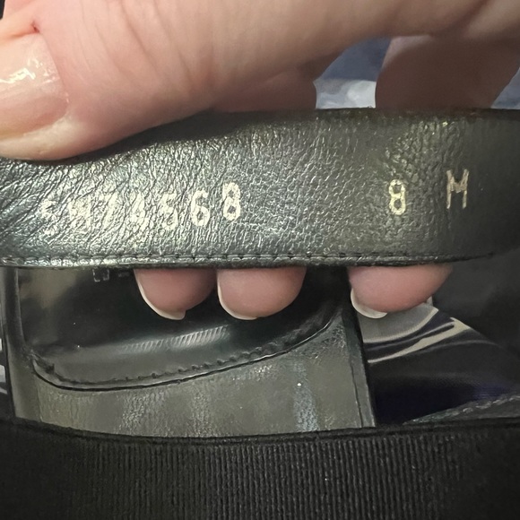 Stuart Weitzman Transition Black Elastic Kitten Heel Sandal 8M - Picture 9 of 10